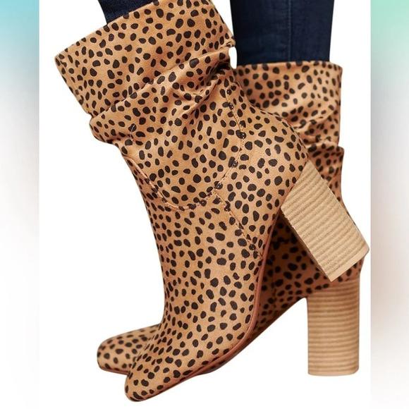 CCOCCI Darby Mid Calf Booties Cheetah size 6 - Picture 3 of 9
